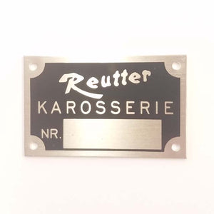 Body Number Plaque - "REUTTER KAROSSERIE" - M55