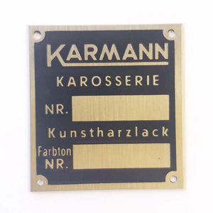 Body Number Plaque - "KARMANN KAROSSERIE" - M75